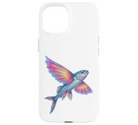 Poisson Volant coloré Abstrait océan œuvre d'art créature Marine Coque pour iPhone 15