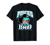 Poissons 1969 Astro Year Mélanée Reine Déesse Afro T-Shirt