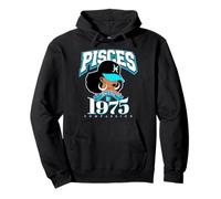 Poissons 1975 Queen Zodiac Traits Afro Diva Anniversaire Sweat à Capuche