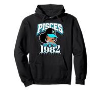 Poissons 1982 Reine Zodiac Traits Afro Diva Anniversaire Sweat à Capuche