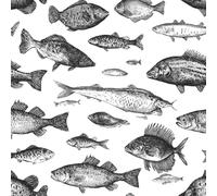 Poissons Animaux Papier Peint Épaissir Mat Auto Adhésif 44x200 cm Dessiné à La Main Dessin Animé Meubles Autocollants Amovible Comptoir Contact Papier Stickers Muraux pour Bains Salon Chambre