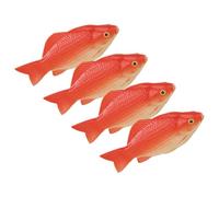 Poissons Artificiels Réalistes 4 Pièces en Écume Rouge pour Aquarium | Décoration de Bac, Forme Poisson, Aspect , Lot Léger pour Présentation Aquatique