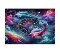 Poissons Astrologie Puzzle 1000 Pièces Mini pour Adultes