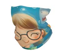 Poissons De Dessin Animé Et Jolies Sirènes Cache-Cou Imprimé Headwrap Respirant Écharpe Tube pour Adulte Homme Jogging 30X26Cm