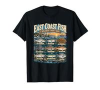 Poissons de la côte Est Côte Atlantique États-Unis Pêche en T-Shirt Graphique avec Valeur