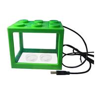 Poissons d'eau Douce Fish Tank Acrylique USB Mini Aquarium Réservoir Propagateur(Green)