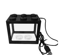 Poissons d'eau Douce Fish Tank Acrylique USB Mini Aquarium Réservoir Propagateur(Noir)