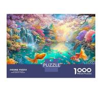Poissons d'or dans Un Paradis Florissant Puzzle De 1000 Pièces Koi coloré Jeu Classique pour Enfants Et Adultes, Recyclé 38x26cm/1000pcs