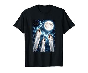 Poissons drôles de Sardines Hurlant à la Lune Espace Meme T-Shirt