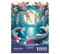 Poissons Koi 1000 Pièces Bonne Chance Koi Puzzle Adulte Un Puzzle Difficile Jeu Éduchatif Défi Jouets Enfants Jeu De Puzzle pour Toute La Famille Décoration De La Maison 70x50cm/1000pcs