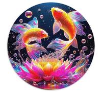 Poissons Koi 1000 Pièces Casse-tête Puzzles Circulaires pour Adultes Et Enfants Classiques Jeux De Défi Uniques Qualité Supérieure 1000pcs (67.5x67.5cm)