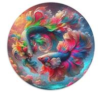 Poissons Koi 1000 Pièces Casse-tête Puzzles Circulaires pour Adultes Et Enfants Classiques l'art De La Décoration Moderne Décompression 1000pcs (67.5x67.5cm)