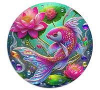 Poissons Koi 1000 Pièces Puzzle Puzzles Circulaires pour Adultes Et Enfants Classiques l'art De La Décoration Moderne Décompression 1000pcs (67.5x67.5cm)
