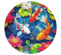 Poissons Koi 1000 Pièces Puzzle Rond Jeu Éducatif Défi Jouets Cadeau Unique pour Adultes Et Enfants 1000pcs (67.5x67.5cm)