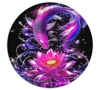 Poissons Koi Circulaire Puzzles Convient pour Adultes Et Enfants 1000 Pièces Fun Défiant Jeu Éduchatif Décoration Maison Unique (67.5x67.5cm)