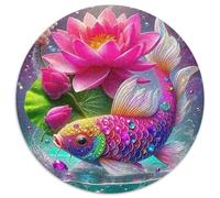 Poissons Koi Puzzle 1000 Pieces Cadeau Unique Jeu Éduchatif Challenge Toy À De Qualité Supérieure Peinture Art pour Adultes Et Enfants À Partir De 12 Ans 1000pcs (67.5x67.5cm)