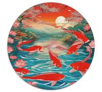 Poissons Koi Puzzle 1000 Pièces Educa Jouet en Bois Divertissement Créatif De l'art De La Décoration Jeu Éduchatif Challenge Toy pour Adultes Et Enfants À Partir De 12 Ans 1000pcs (67.5x67.5cm)