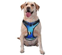 Poissons Plantes Tropical Marine Nature Vie Algues,Harnais pour Animaux de Compagnie, Harnais réfléchissant réglable pour Chien,XL