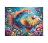 Poissons Tropicaux Colorés 500 Pieces Casse-tête pour Ado en Carton Épais Rigide Facile Débutant Jeu De Société Soirée Entre Amis Cadeau Anniversaire Premium 500 PCS