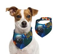 Poissons tropicaux de mer,Bandanas pour Chien, écharpe en Coton, Bavoirs réglables pour Animaux de Compagnie,S