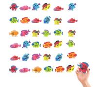 Poissons tropicaux décoratifs pour la vie marine - Modèles de poissons en PVC - 36 pièces, 12 espèces, couleurs assorties - Décorations et outils pédagogiques