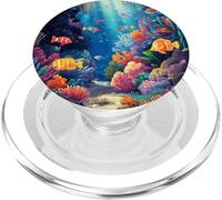 Poissons tropicaux vibrants Récif corallien Océan PopSockets PopGrip pour MagSafe