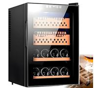 PoiToe Cave à cigares électrique Intelligente, Cave à cigares de 50 L, Peut contenir 300 cigares, en cèdre Espagnol, intégrée, humidité réglable, température de 11 à 18 °C