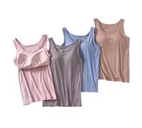 POIUIYQA Camisole Femme débardeur avec Soutien-Gorge intégré Débardeur de en Yoga Gilet rembourré à Bretelles Ajustables Débardeurs pour Femmes Soutien-Gorge Legami Saint Valentin