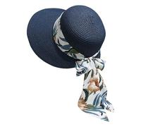 POIUIYQA Chapeau de Paille pour Femmes Capelines de Soleil D’Été Capelines de Plage à Large Bord Chapeaux Tuniques Pliables à roulettes pour Femmes Dame et Fille Beach Visiere
