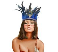 POIUIYQA Coiffe Indienne Bandeau Plume Coiffe Plumes de Paon Bandeau à Bresilienne Plume Carnaval Deguisement Indien Femme Accessoire Femme Annee 20 Hippie Tribal Carnaval Fête à Thème