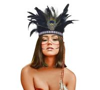 POIUIYQA Coiffe Indienne Bandeau Plume Coiffe Plumes de Paon Bandeau à Bresilienne Plume Carnaval Deguisement Indien Femme Accessoire Femme Annee 20 Hippie Tribal Carnaval Fête à Thème
