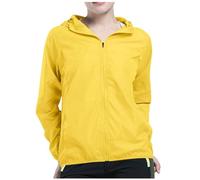 POIUIYQA Coupe Vent Femme Impermeable Veste De Pluie Avec Capuche LéGèRe SéChage Rapide Couleur Unie Veste Sport Femme Avec Fermeture éClair Fine Respirant Veste D'ExtéRieur Pour Les Voyages Et Le