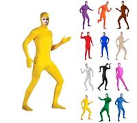 POIUIYQA Deguisement Seconde Peau, Combinaison Noire Homme, Costume Halloween, Adulte