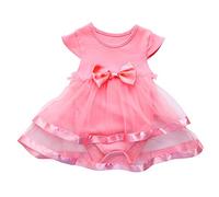 POIUIYQA Ensemble Bébé Fille Robe de Saint-Valentin et Bandeau Manches Longues Volants Nœud Papillon Tutu Jupe avec Imprimé d'amour Vêtements Tenues