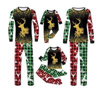 POIUIYQA Familiaux Pyjama Ensemble Pyjama Noël Longues Assortis, Famille Grande Taille Pyjama De Noël Femme