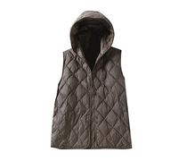 POIUIYQA Femme Manteaux Sans Manche Léger Gilet Matelassé Capuche Elégant Chaud Gilet Sans Manches Doudoune Hybride avec Poches zippées gilet sans manche femme