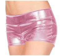 POIUIYQA Femmes Shiny Metallic Mini Shorts Hot Liquid Pants Bottoms for Dancing Raves Festivals Costumes Jazz Hip Short métallique Brillant pour Femme Taille Basse pour Festival