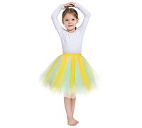 POIUIYQA Jupe Tulle Brodée Tutu Fille Jupe Courte 4 Couches avec Doublure pour Enfants 1-10 Ans Jupes Tutu pour Filles Etoiles Sequins 4 Couches en Jupes Tulle Enfants