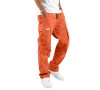 POIUIYQA Pantalon cargo homme multi-poches, pantalon utilitaire coupe droite, taille ajustable, tissu résistant, style streetwear pour sortie urbaine, randonnée et port quotidien