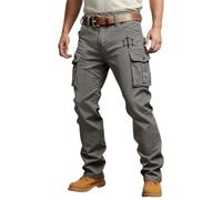 POIUIYQA Pantalon cargo homme style western vintage, coupe droite multipoches, conception brodée, adapté aux sorties urbaines, randonnées et tenues décontractées