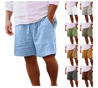 POIUIYQA Pantalones Cortos Hombre Lino Verano Trabajo Running Shorts Tallas Grandes Vestir Colores Sólidos Montaña Ropa Hombre