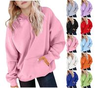 POIUIYQA Pull à Capuche pour Fillette-Sweat-Shirt à Capuche Manches Longues Filles Pull Mignon décontracté Enfants pour Quotidien Loisir