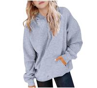 POIUIYQA Pull à Capuche pour Fillette-Sweat-Shirt à Capuche Manches Longues Filles Pull Mignon décontracté Enfants pour Quotidien Loisir