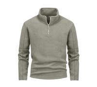 POIUIYQA Pull en micro-polaire pour homme avec demi-fermeture Éclair pour l'automne et l'hiver Sweats Homme Coton Knit Polaire Hiver Chaud Nouveau Slim Fit