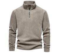 POIUIYQA Pull en micro-polaire pour homme avec demi-fermeture Éclair pour l'automne et l'hiver Sweats Homme Coton Knit Polaire Hiver Chaud Nouveau Slim Fit