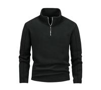 POIUIYQA Pull en micro-polaire pour homme avec demi-fermeture Éclair pour l'automne et l'hiver Sweats Homme Coton Knit Polaire Hiver Chaud Nouveau Slim Fit