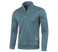 POIUIYQA Pull en micro-polaire pour homme avec demi-fermeture Éclair pour l'automne et l'hiver Sweats Homme Coton Knit Polaire Hiver Chaud Nouveau Slim Fit