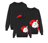 POIUIYQA Pulls Noel Famille Sweat Femme Homme Enfants Famille Longue Manches Tops Christmas Sweaters Pullss De Noël Familles Col Rond Christmas Sweat-Shirt Manche Longue Hiver Chaud Homme
