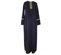 POIUIYQA Robe pour Femme Musulmane Robe Maxi de Prière Islamique Abaya Robe de Prière Musulmane Abaya Islamique Maxi Caftan Islam Pleine Longueur Robe