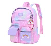 POIUIYQA Sac à dos scolaire enfant avec conception protection du dos, sac à dos école primaire imperméable, compartiments multiples, bretelles rembourrées pour les déplacements scolaires des enfants
